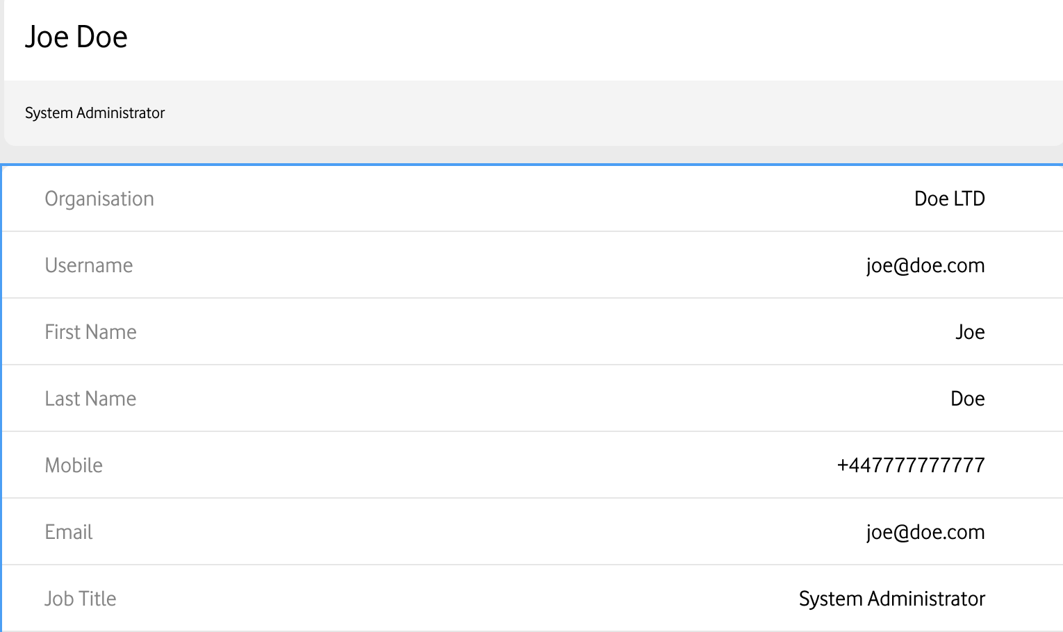 Viewing user details